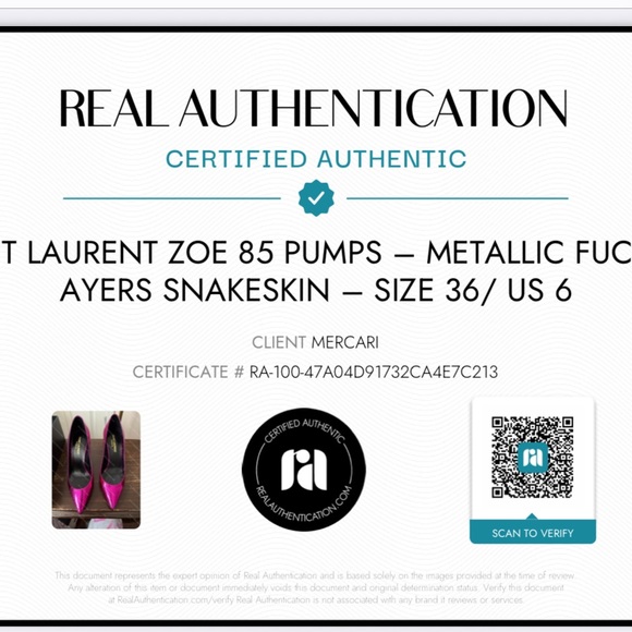 Saint Laurent Zoe 85 Pumps – Metallic Fuchsia Ayers Snakeskin –‎ Size 36/ US 6 - Picture 9 of 9